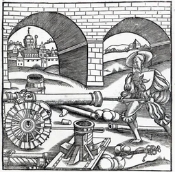 Un homme chargeant un canon, illustration pour 
